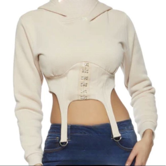 Unique in Style Cropped Corset Hoodie - Picture 3 of 5